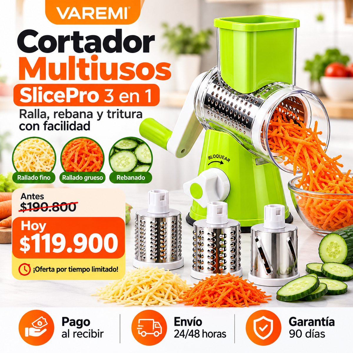 Rallador Multiusos  SlicePro 3 en 1